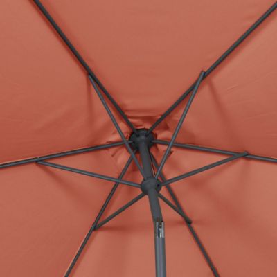 Parasol centré inclinable rond ouverture manivelle toile terracotta GoodHome Kasane