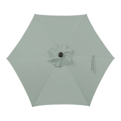 Parasol centré inclinable rond ouverture manivelle toile vert d'eau GoodHome Kasane