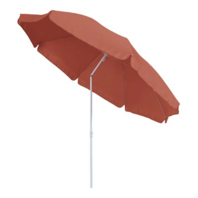 Parasol centré inclinable rond ouverture pression terracotta L.1,8m x H.1,9m GoodHome Curacao