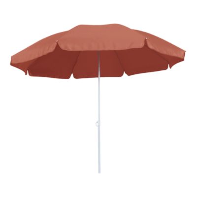 Parasol centré inclinable rond ouverture pression terracotta L.1,8m x H.1,9m GoodHome Curacao