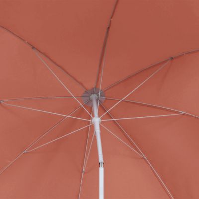 Parasol centré inclinable rond ouverture pression terracotta L.1,8m x H.1,9m GoodHome Curacao