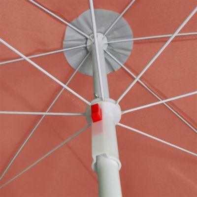 Parasol centré inclinable rond ouverture pression terracotta L.1,8m x H.1,9m GoodHome Curacao