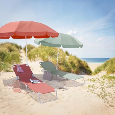 Parasol centré inclinable rond ouverture pression terracotta L.1,8m x H.1,9m GoodHome Curacao
