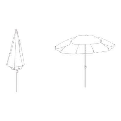 Parasol centré inclinable rond ouverture pression vert d'eau L.1,8m x H.1,9m GoodHome Curacao