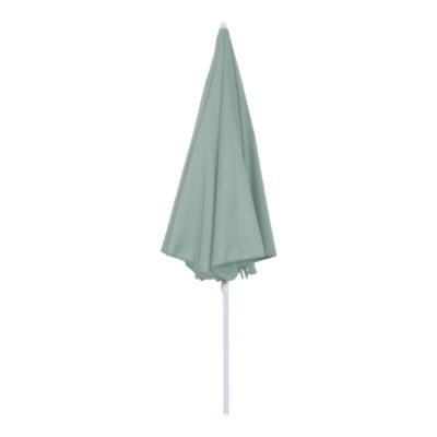 Parasol centré inclinable rond ouverture pression vert d'eau L.1,8m x H.1,9m GoodHome Curacao