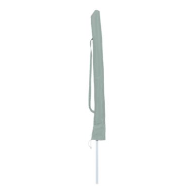 Parasol centré inclinable rond ouverture pression vert d'eau L.1,8m x H.1,9m GoodHome Curacao