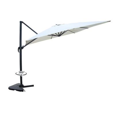 Parasol  écru déporté carré 3 x 3 m rotatif à 360 degrés PALATINO