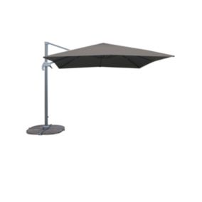 Parasol décentré carré gris anthracite 300x300 cm