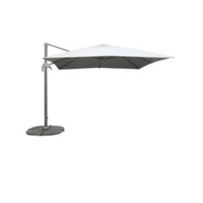 Parasol décentré carré gris clair 300x300 cm