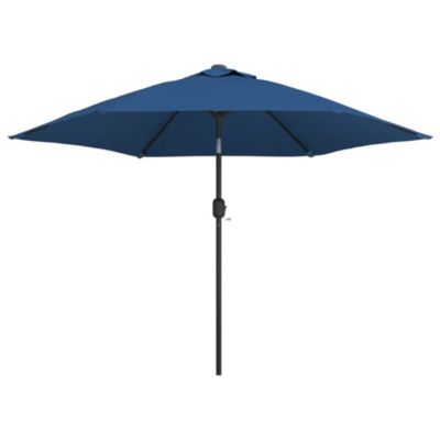 Parasol d'exterieur avec led et mât bleu Helloshop26