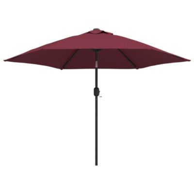 Parasol d'exterieur avec led et mât bordeaux Helloshop26
