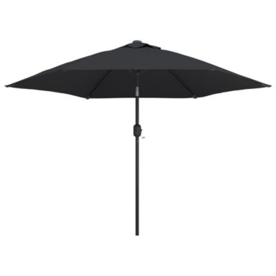 Parasol d'exterieur avec led et mât noir Helloshop26