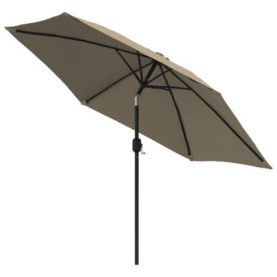 Parasol d'exterieur avec led et mât taupe Helloshop26