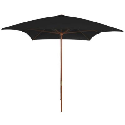 Parasol d'exterieur avec mât 200 x bois noir Helloshop26
