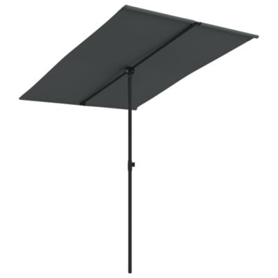 Parasol d'exterieur avec mât en aluminium aluminium Helloshop26
