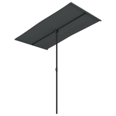 Parasol d'exterieur avec mât en aluminium aluminium Helloshop26