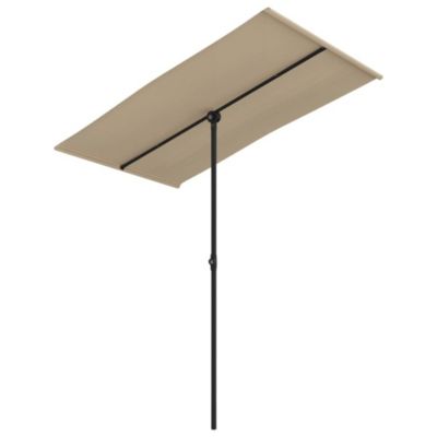 Parasol d'exterieur avec mât en aluminium aluminium taupe Helloshop26