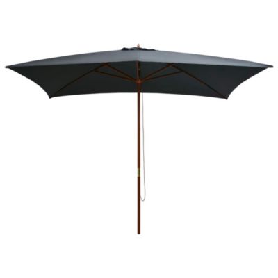 Parasol d'exterieur avec mât en bois bois Helloshop26