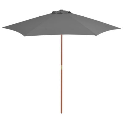 Parasol d'exterieur avec mât en bois bois Helloshop26
