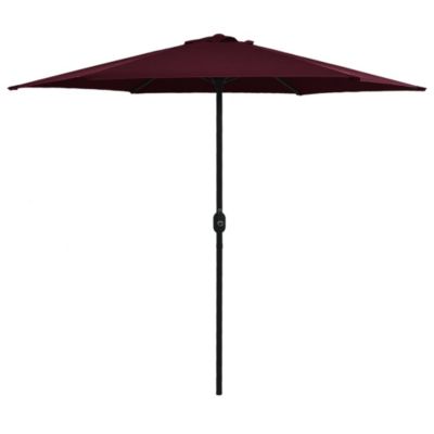 Parasol d'exterieur et mât en aluminium aluminium bordeaux Helloshop26