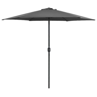 Parasol d'exterieur et mât en aluminium aluminium Helloshop26