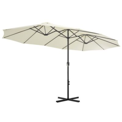 Parasol d'exterieur et poteau en aluminium aluminium Helloshop26