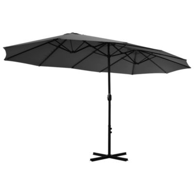 Parasol d'exterieur poteau en aluminium 460 aluminium Helloshop26