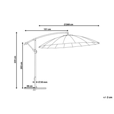 Parasol déporté 268 cm CALABRIA II Beige clair