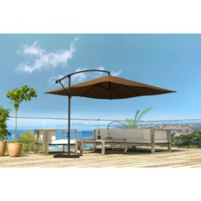 Parasol déporté 3 x 3 m chocolat degrés SOLENZARA