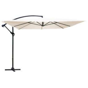 Parasol déporté  3x3m aluminium écru  Oviala