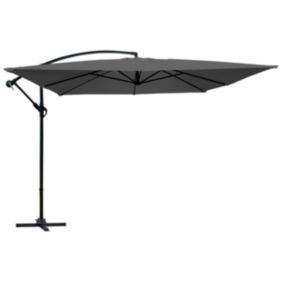 Parasol déporté 3x3m aluminium gris anthracite  Oviala