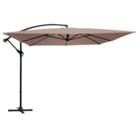 Parasol déporté 3x3m aluminium taupe  Oviala