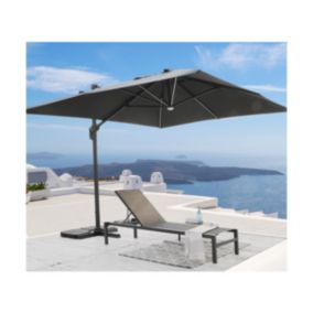 Parasol déporté 3x3m en aluminium - coloris gris anthracite