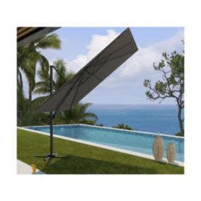 Parasol déporté 3x3m en aluminium - coloris  gris anthracite