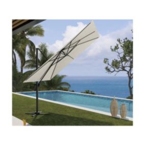 Parasol déporté 3x3m en aluminium - coloris  lin