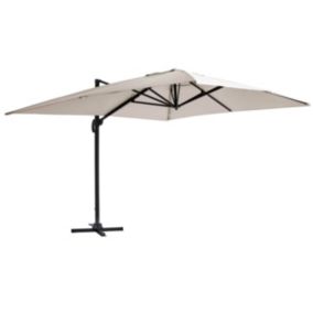 Parasol déporté 3x4m en aluminium écru  Oviala