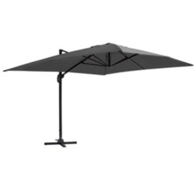 Parasol déporté 3x4m en aluminium gris anthracite  Oviala