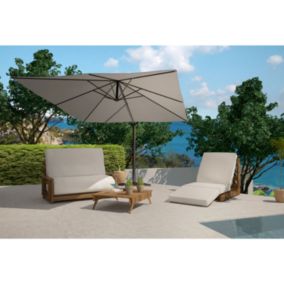 Parasol déporté 3x4m Gris degrés CESARE