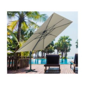 Parasol déporté 4x3m en aluminium - coloris  lin