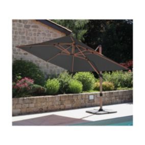 Parasol déporté 4x3m en  - gris anthracite - TOPAZE