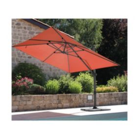 Parasol déporté 4x3m en  - terracotta - SAPHIR