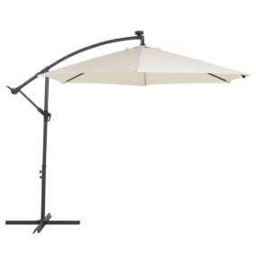 Parasol déporté beige avec éclairage LED 285 cm CORVAL