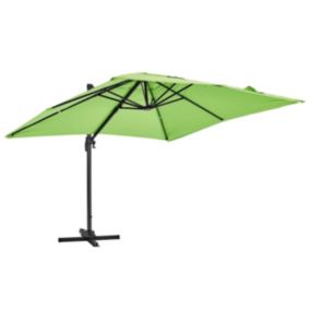 Parasol déporté carré 3 x 3m en aluminium vert