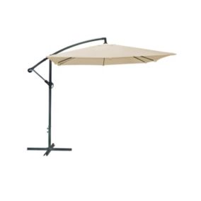 Parasol déporté carré beige 250x250 cm