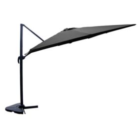 Parasol déporté carré de 3x3m rotatif à 360 degrés gris PALATINO Parasol déporté carré de 3x3m rotatif à 360 degrés gris PALATINO
