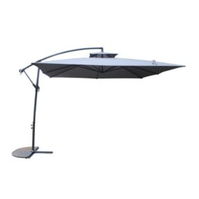 Parasol déporté carré gris 3x3 m CAPRI degrés Parasol déporté carré gris 3x3 m CAPRI