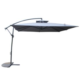 Parasol déporté carré gris 3x3 m degrés CAPRI