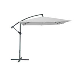 Parasol déporté carré gris clair 250x250cm