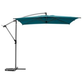 Parasol déporté carré Manoa Bleu canard - 2,5 x 2,5 m - Hespéride