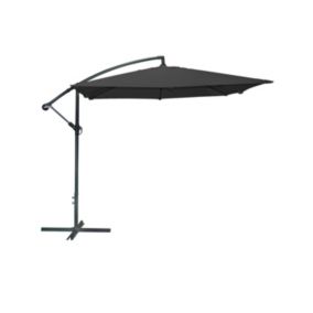 Parasol déporté carré noir 250x250 cm